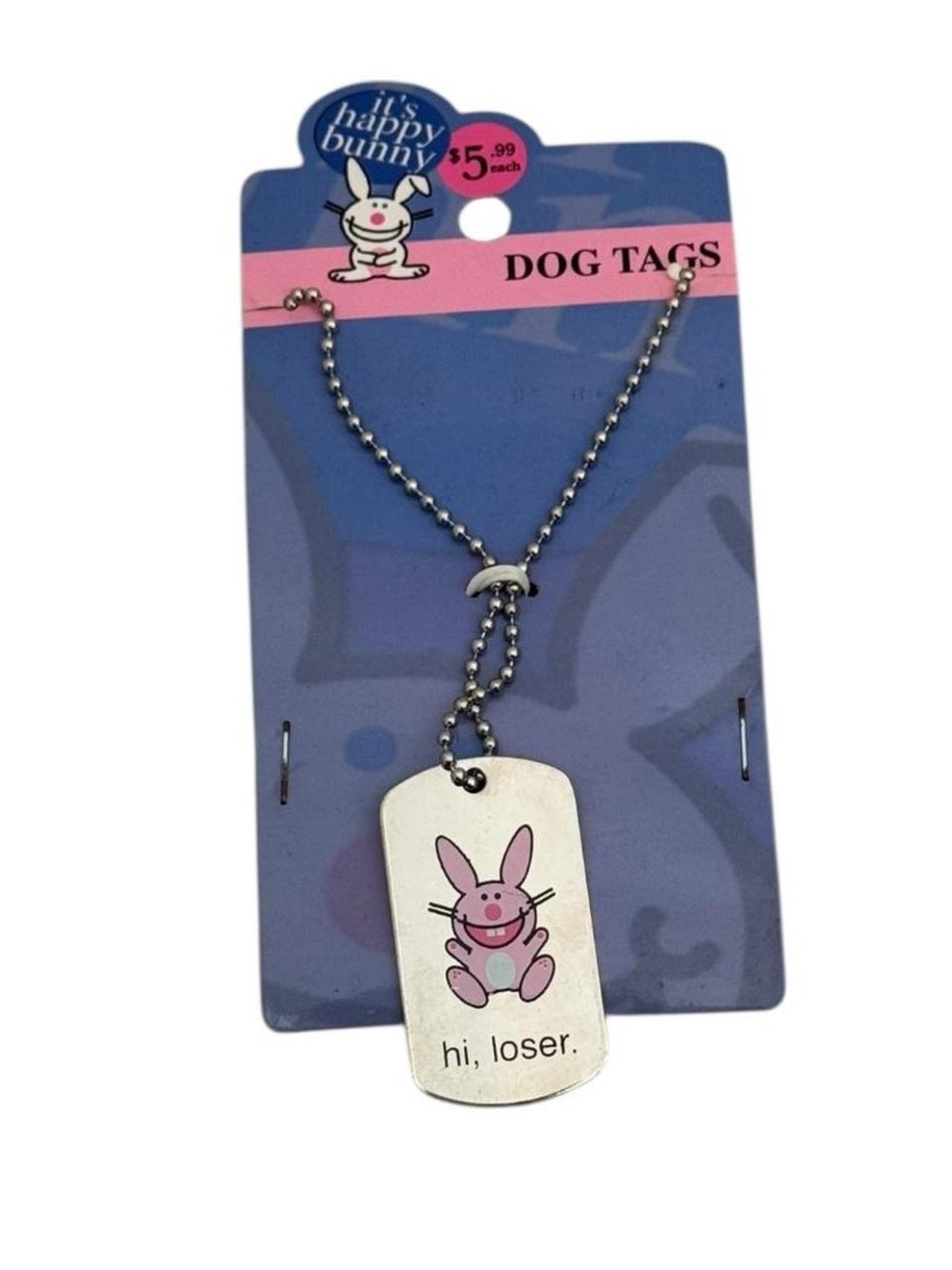 2005 Happy bunny “hi loser” necklace